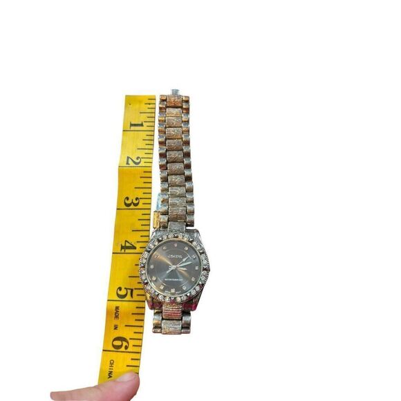 Geneva Women's Water Resistant Silver-Tone Watch With Crystal Accents - Picture 9 of 11